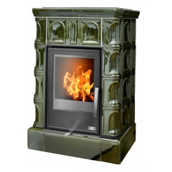 Kachlová kamna ABX Britania s výměníkem, kachlový sokl zelená